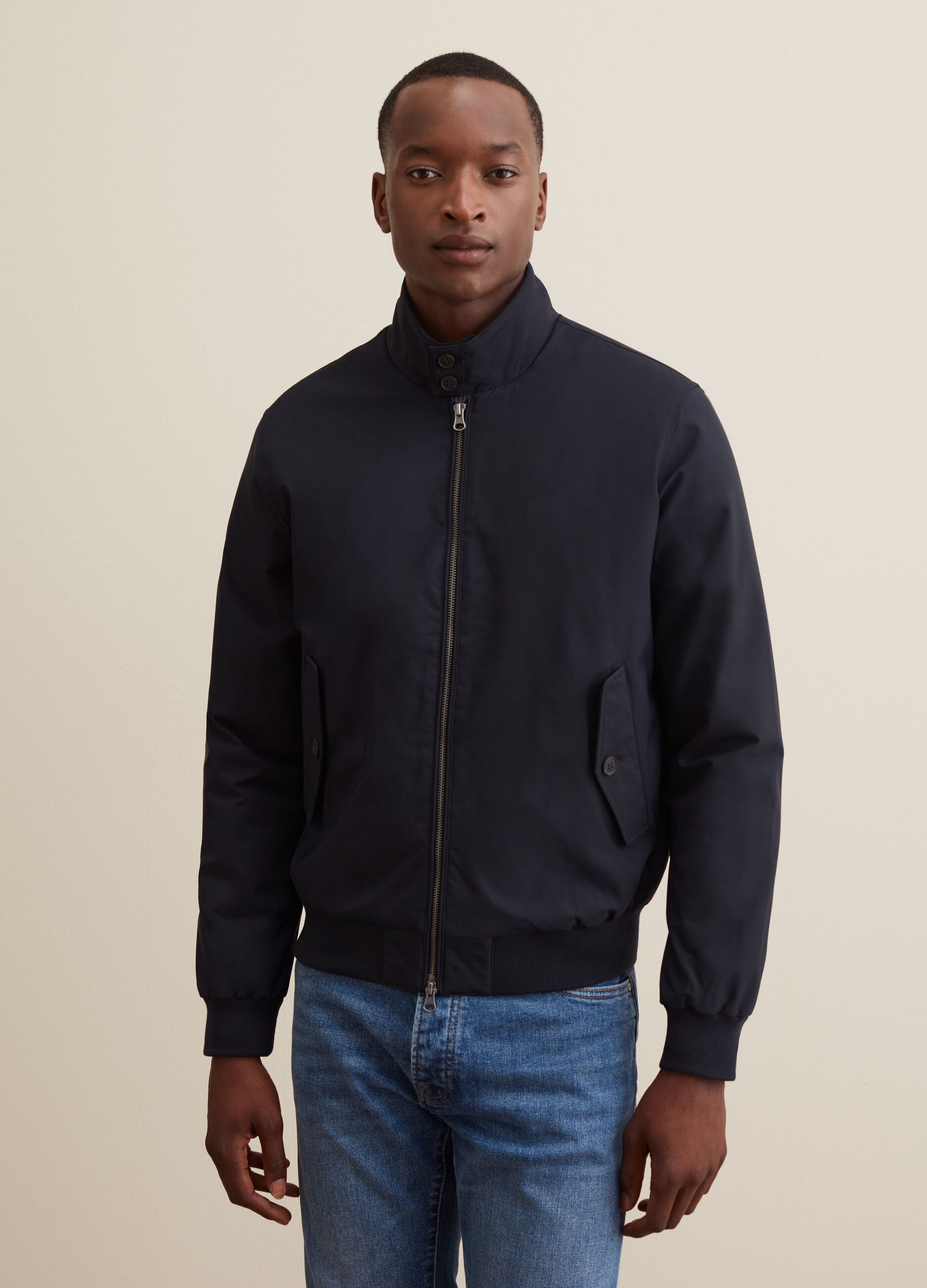 Bomber jacket with high neck