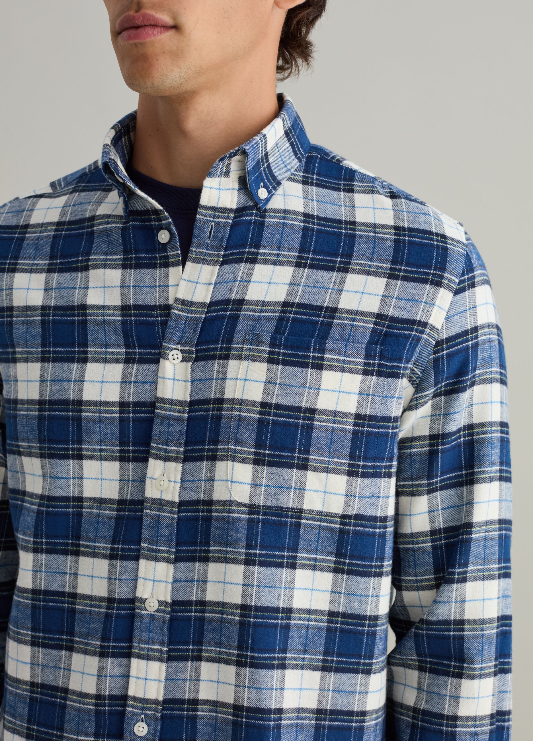 Flannel shirt with check pattern