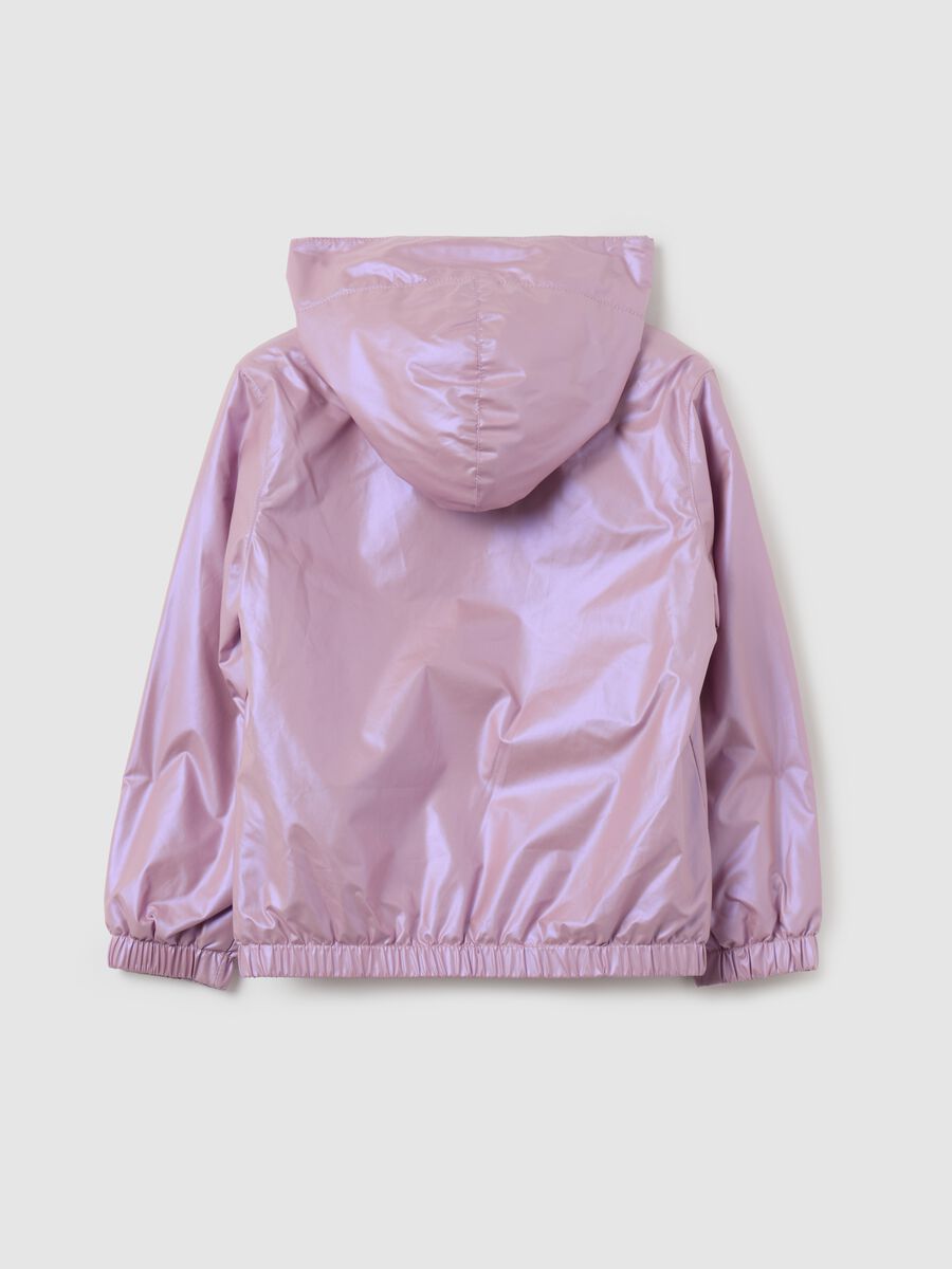 Short shiny-effect waterproof jacket_1