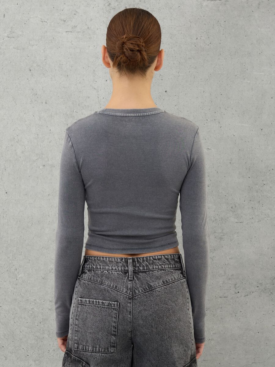 Long-sleeved Crop T-shirt Vintage Grey_4