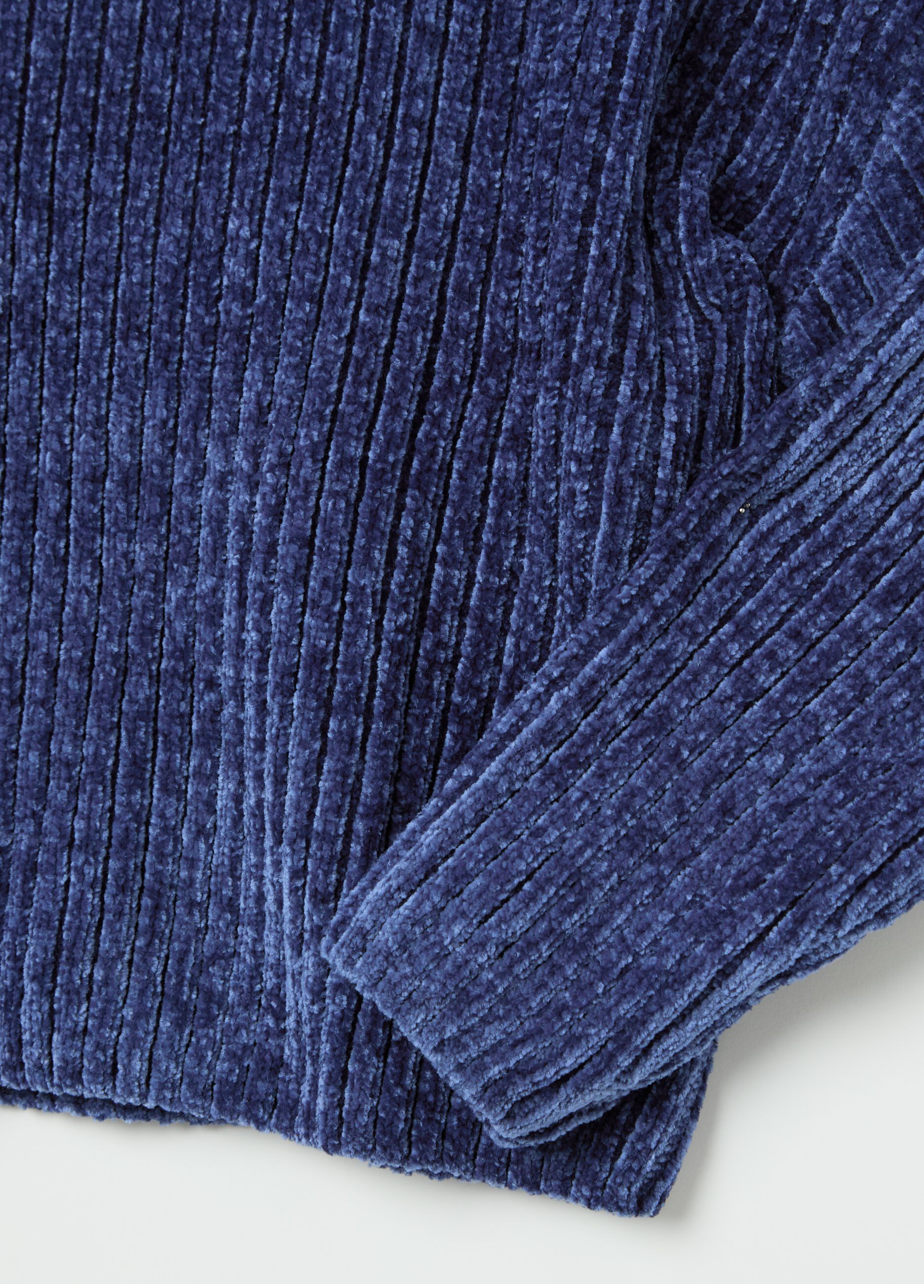 Chenille pullover with mock neck