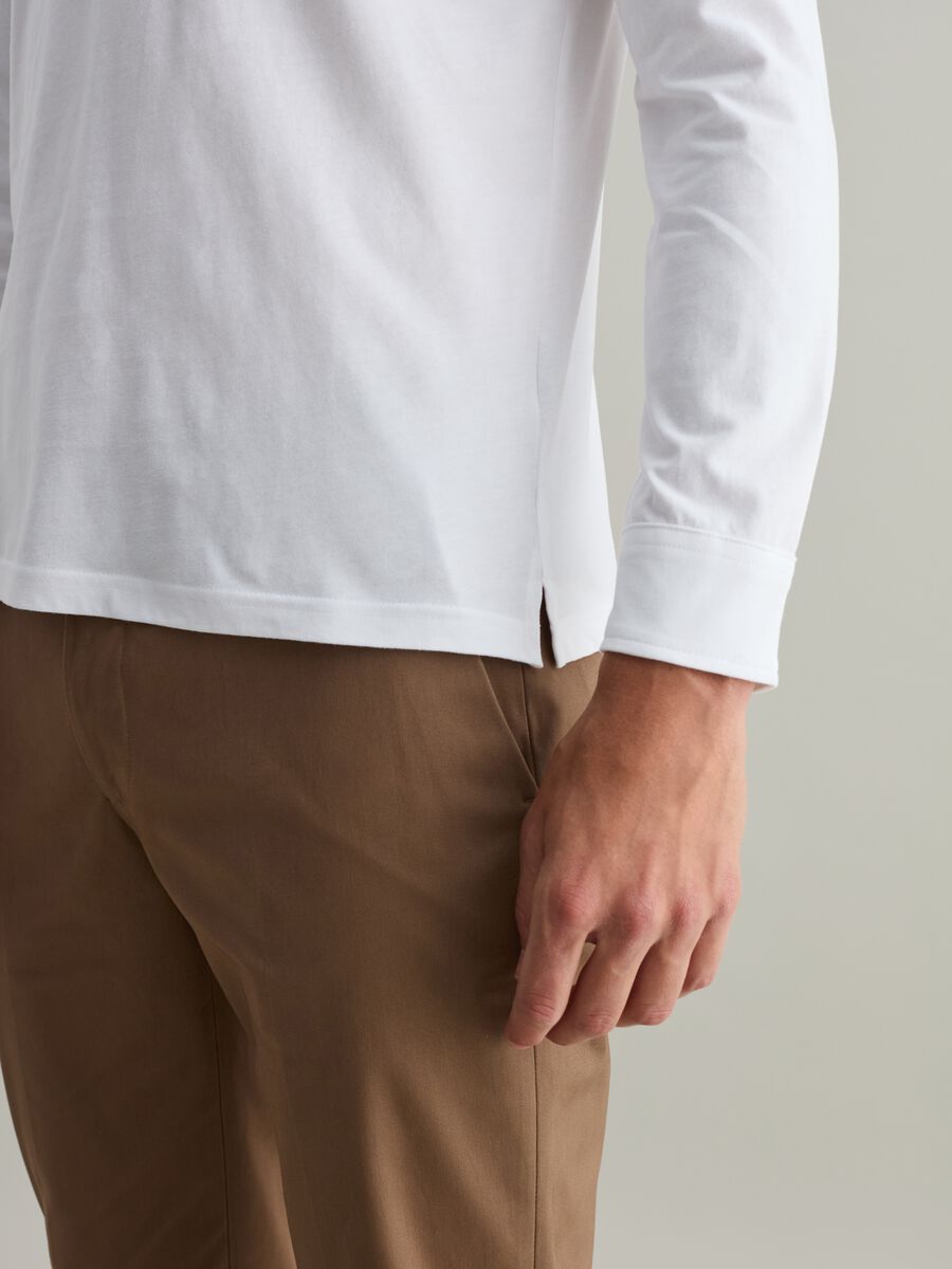 Contemporary long-sleeved polo shirt in organic cotton_2