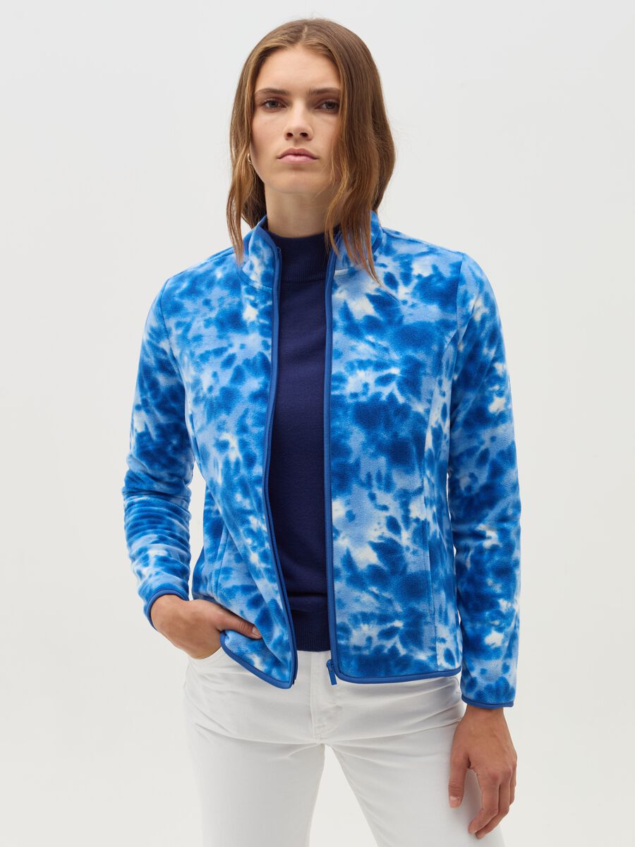 Tie-dye full-zip sweatshirt in fleece_0