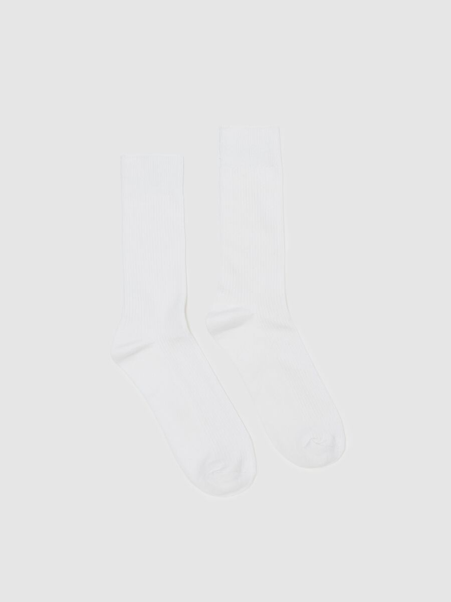 Stretch midi socks with ribbing_0