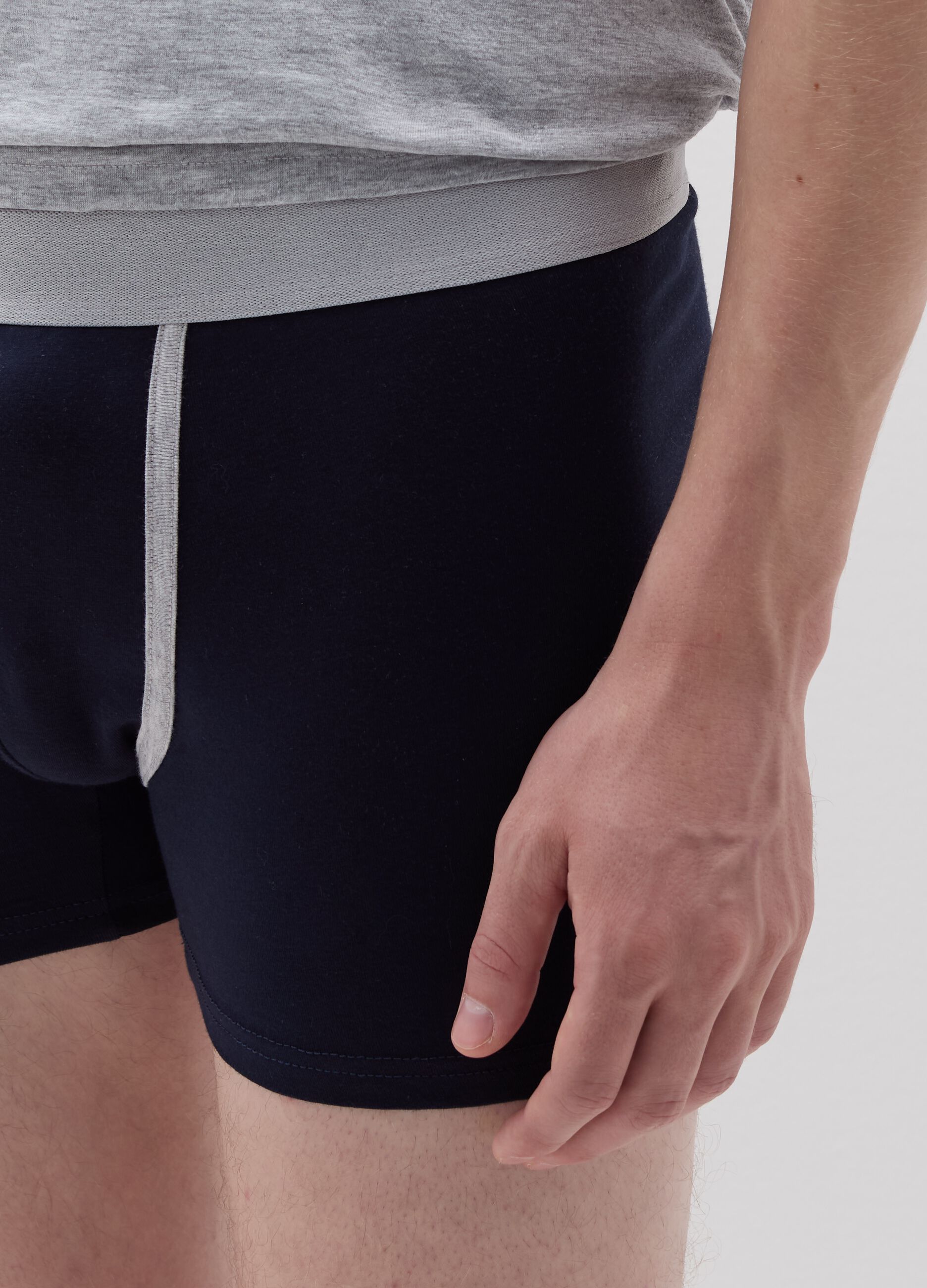 Three-pack midi boxer shorts with external elastic