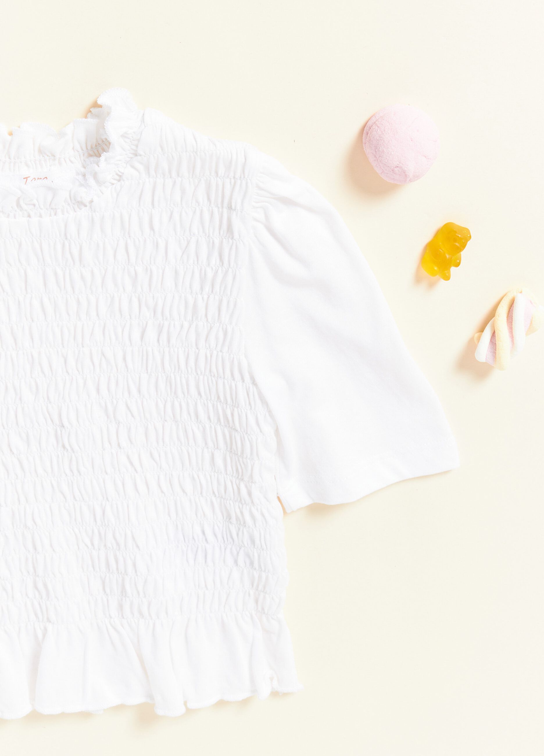 IANA 100% cotton T-shirt with smock stitch