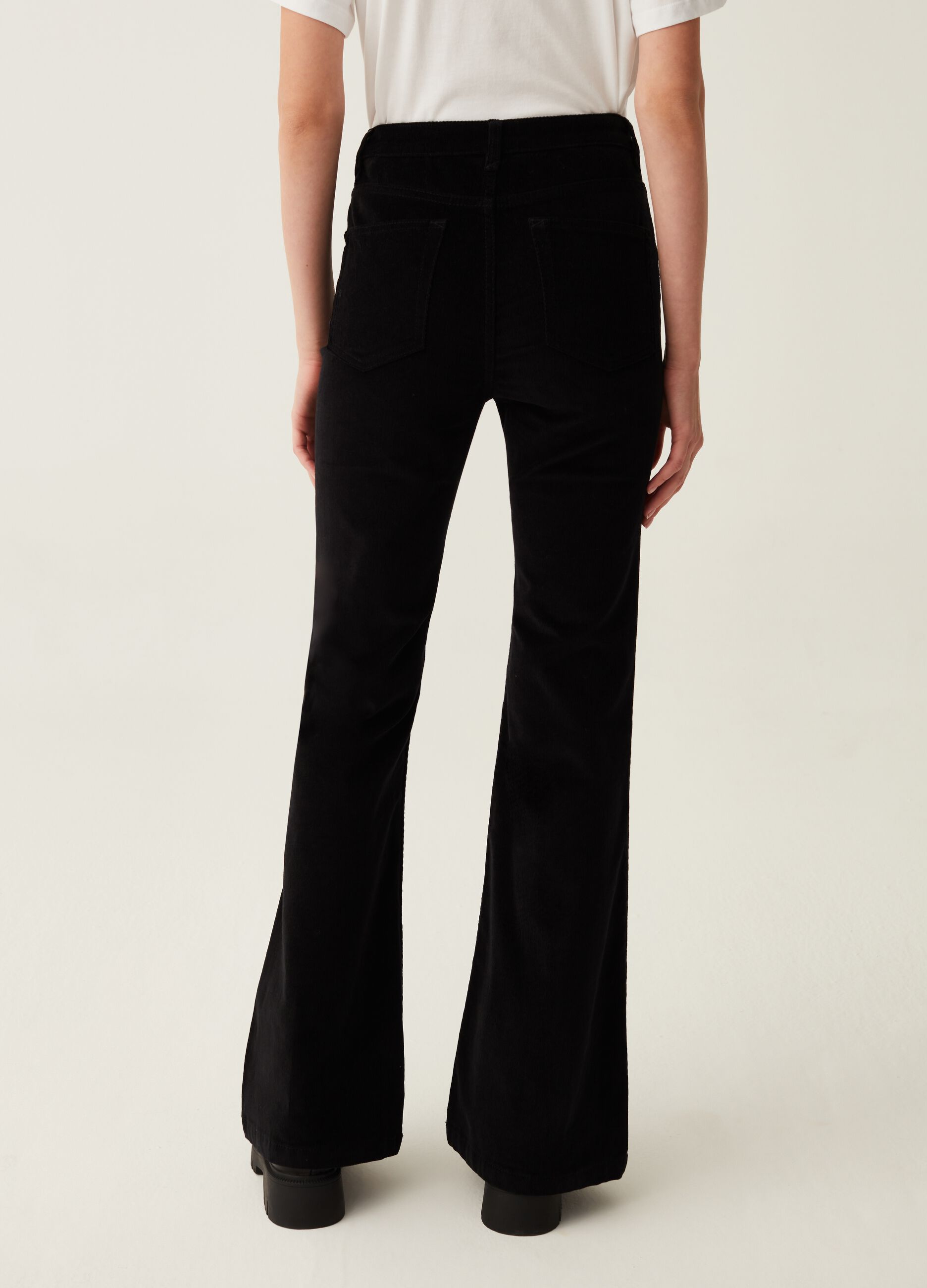 Flare-fit corduroy trousers