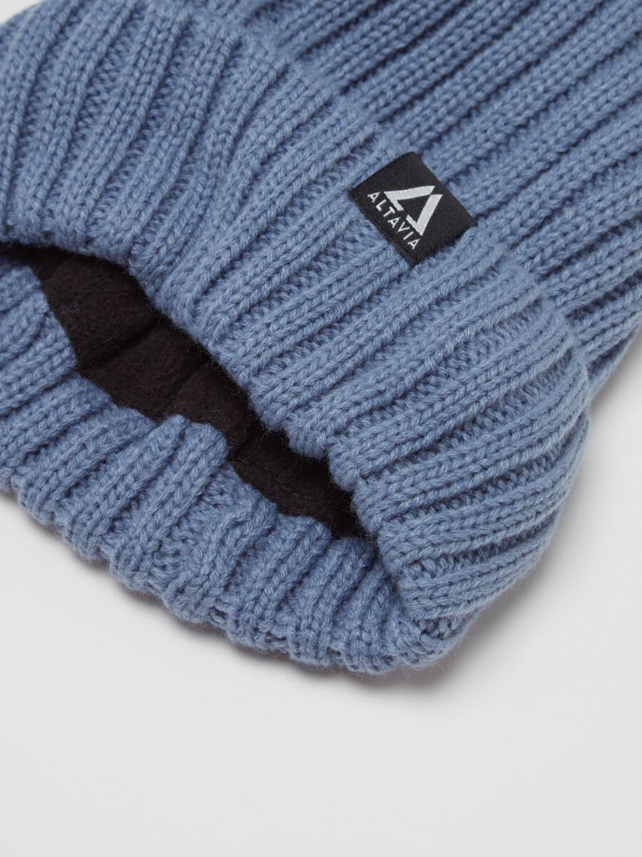 Altavia ribbed thermal hat with fold_1