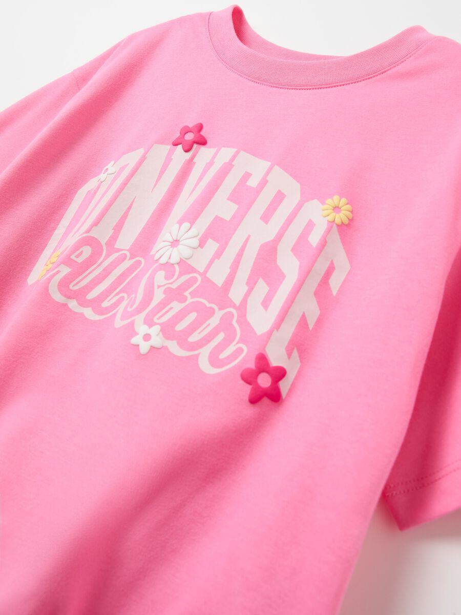 Oversized T-shirt with All Star print and bows_2