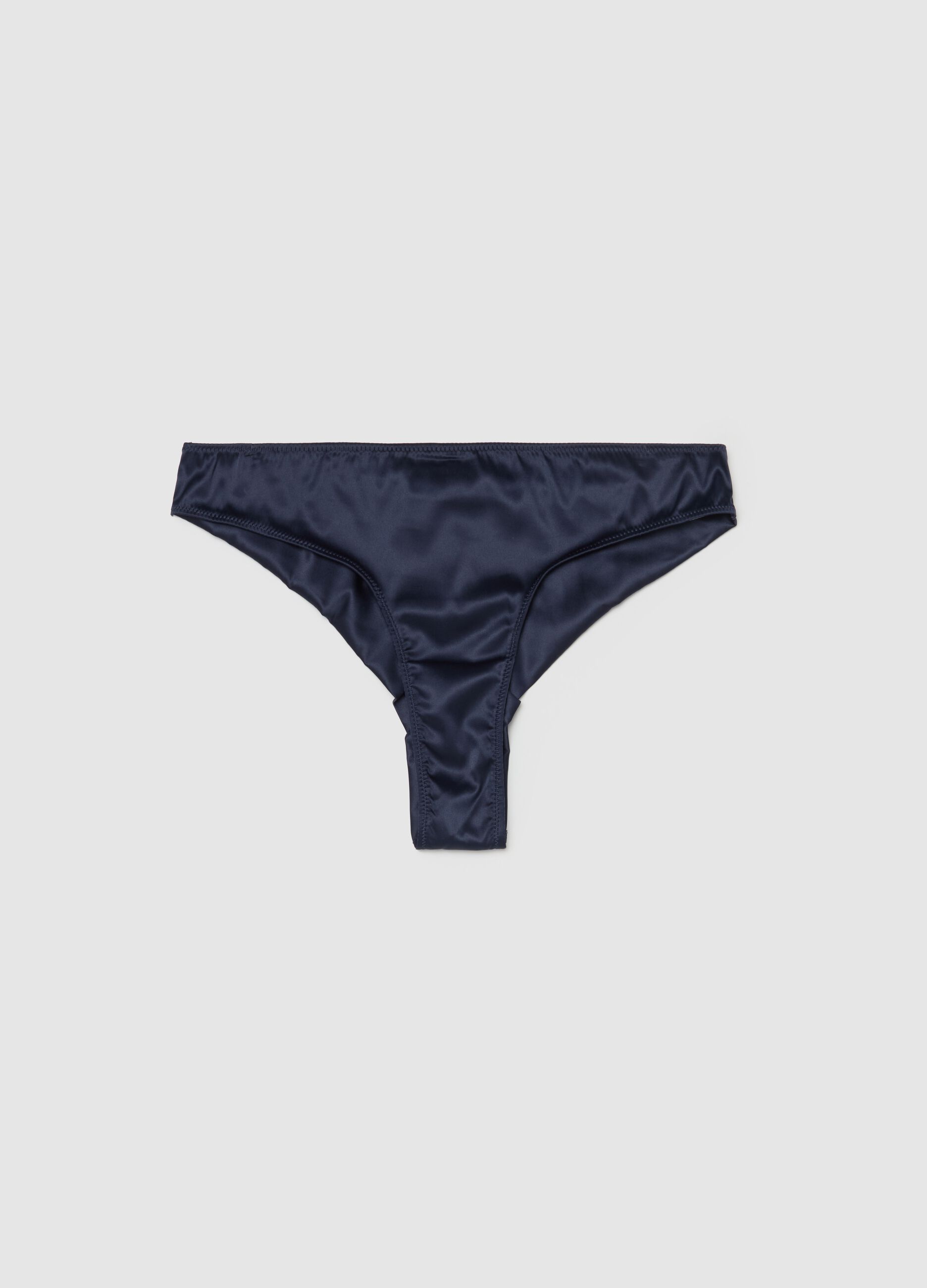 Satin-effect Brazilian-cut briefs