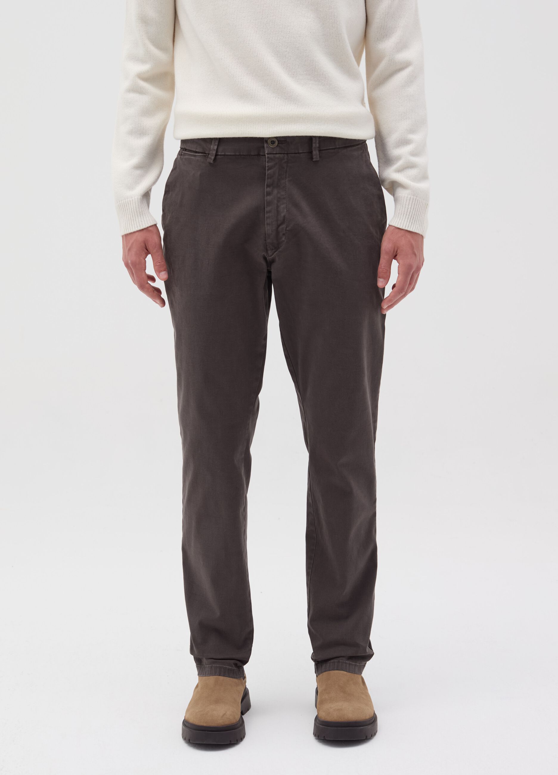 Pantalone chino slim fit in cotone stretch