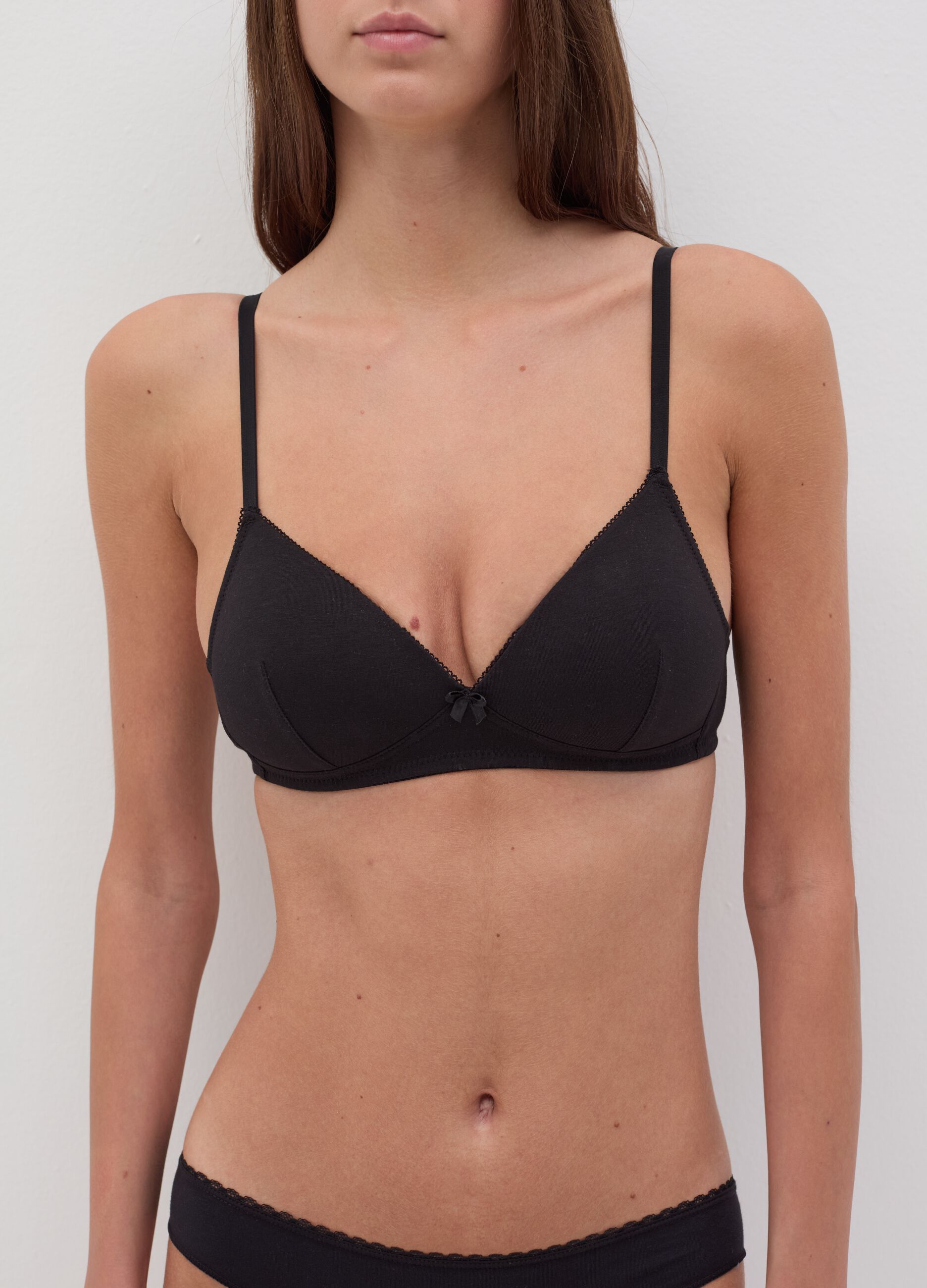 The Triangle stretch cotton triangle bra