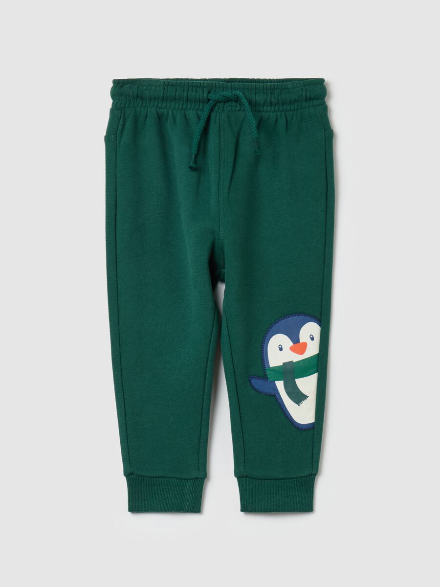 Joggers con coulisse e patch pinguino_0