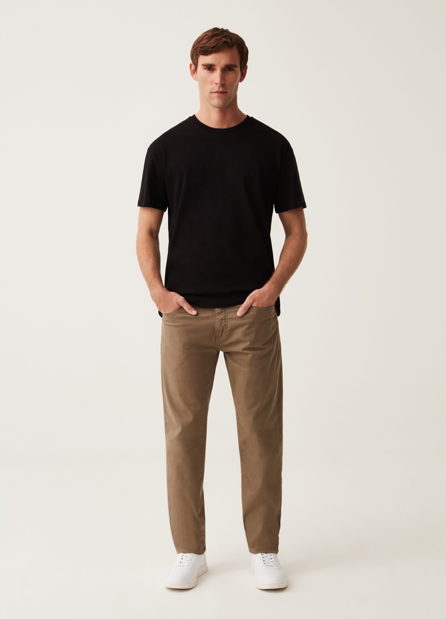 Five-pocket trousers in stretch twill