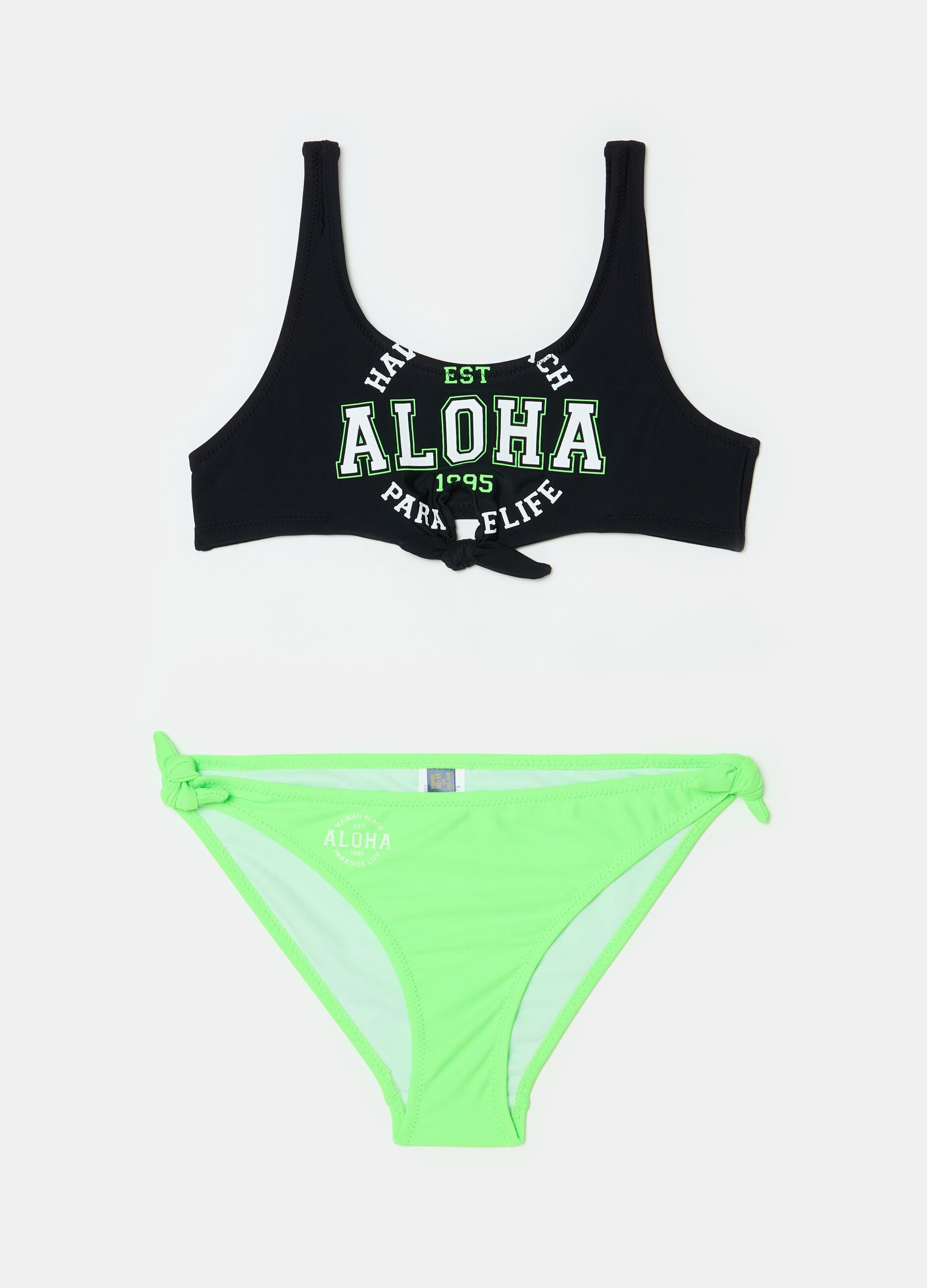 Sports bikini with lettering print
