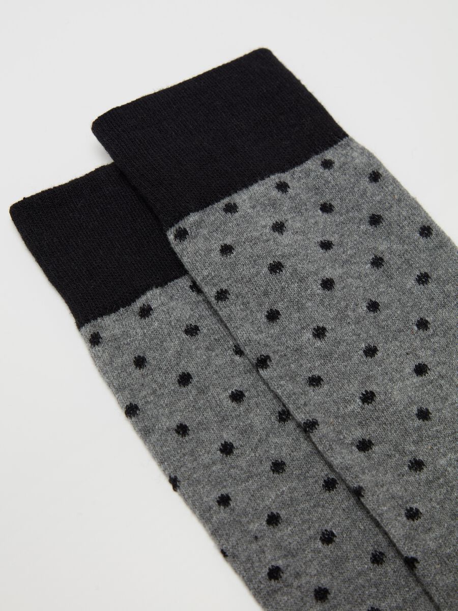 Three-pair pack short socks with stripes and polka dots_2