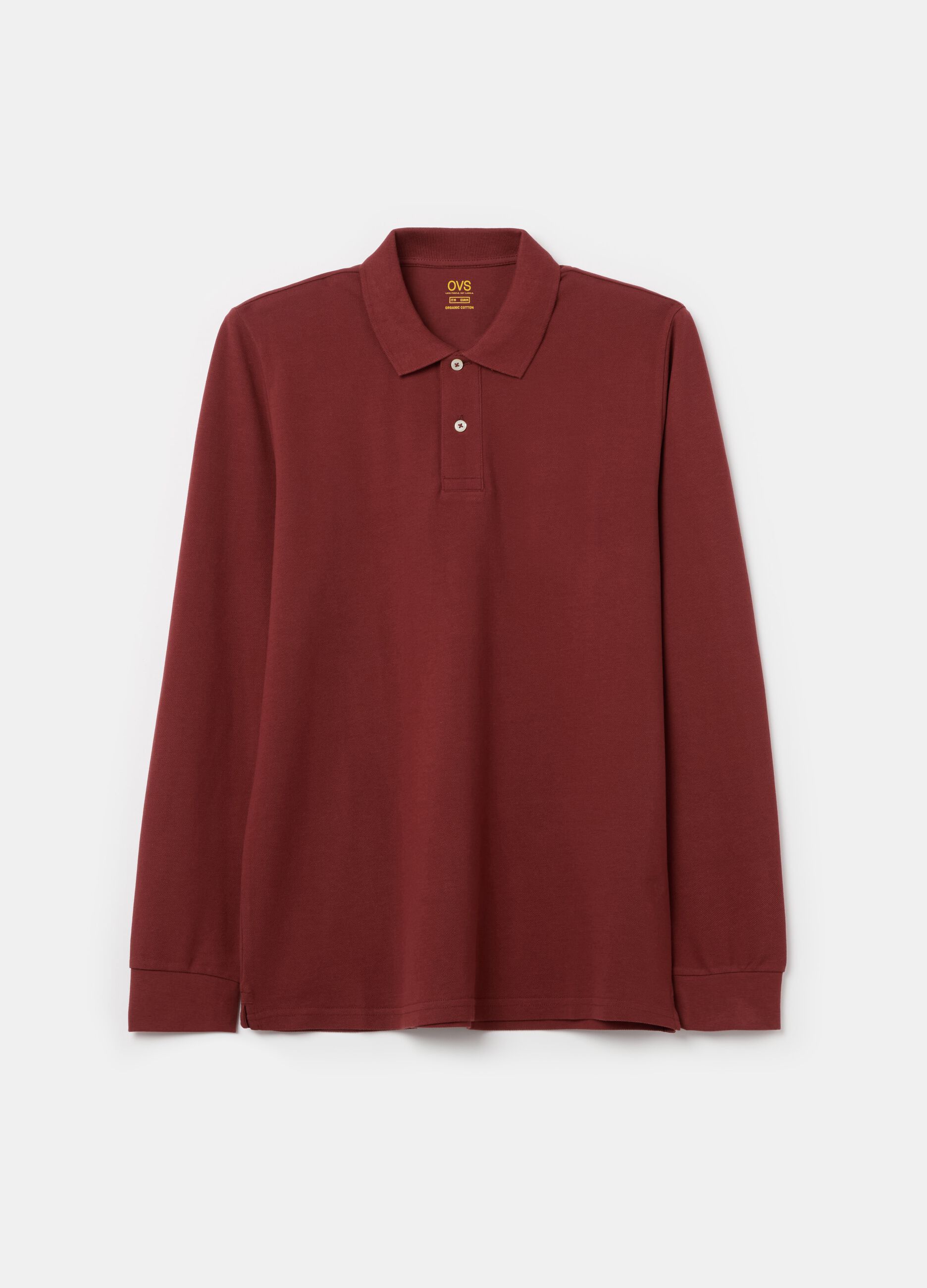 Cotton polo shirt with long sleeves