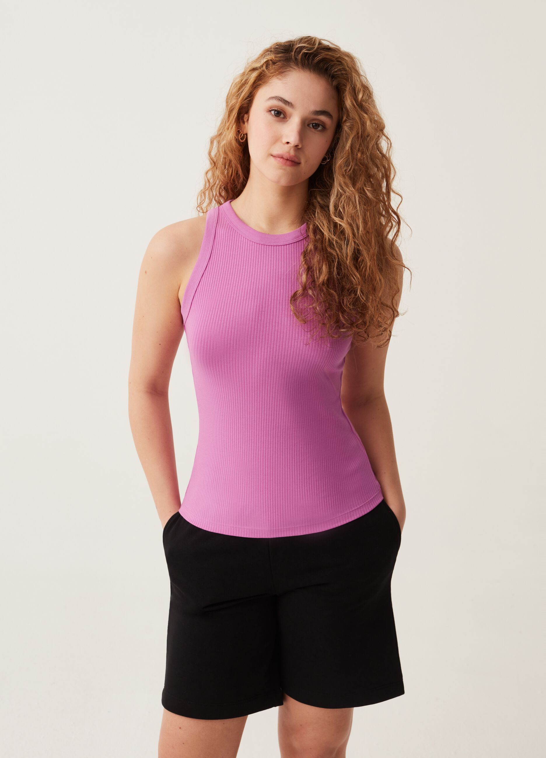 Fitness ribbed tank top