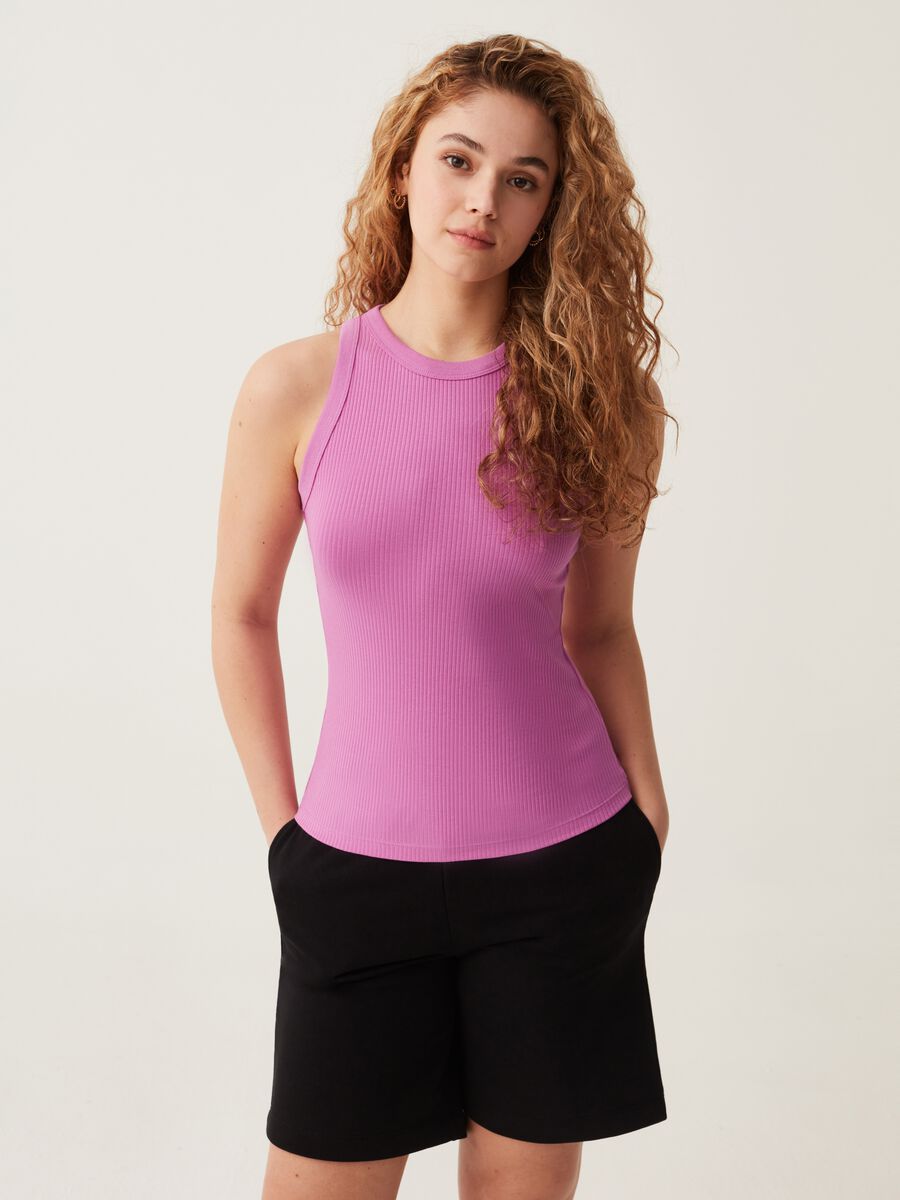 Fitness ribbed tank top_1
