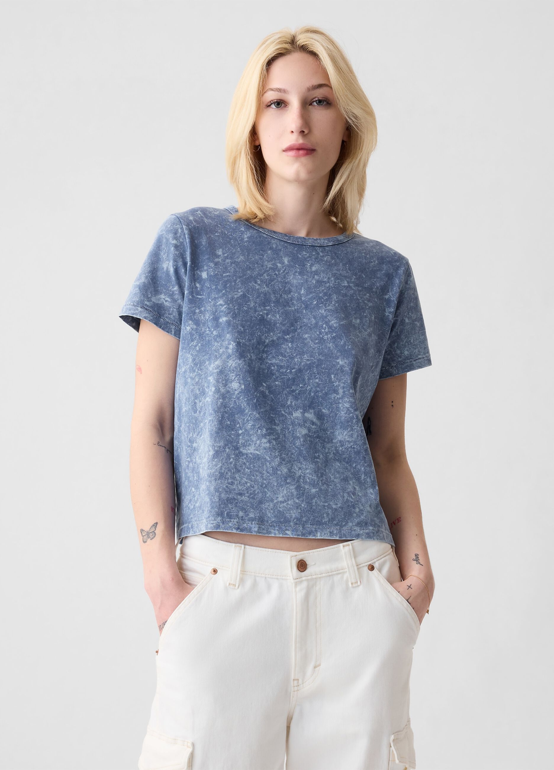 Organic cotton T-shirt with round neck