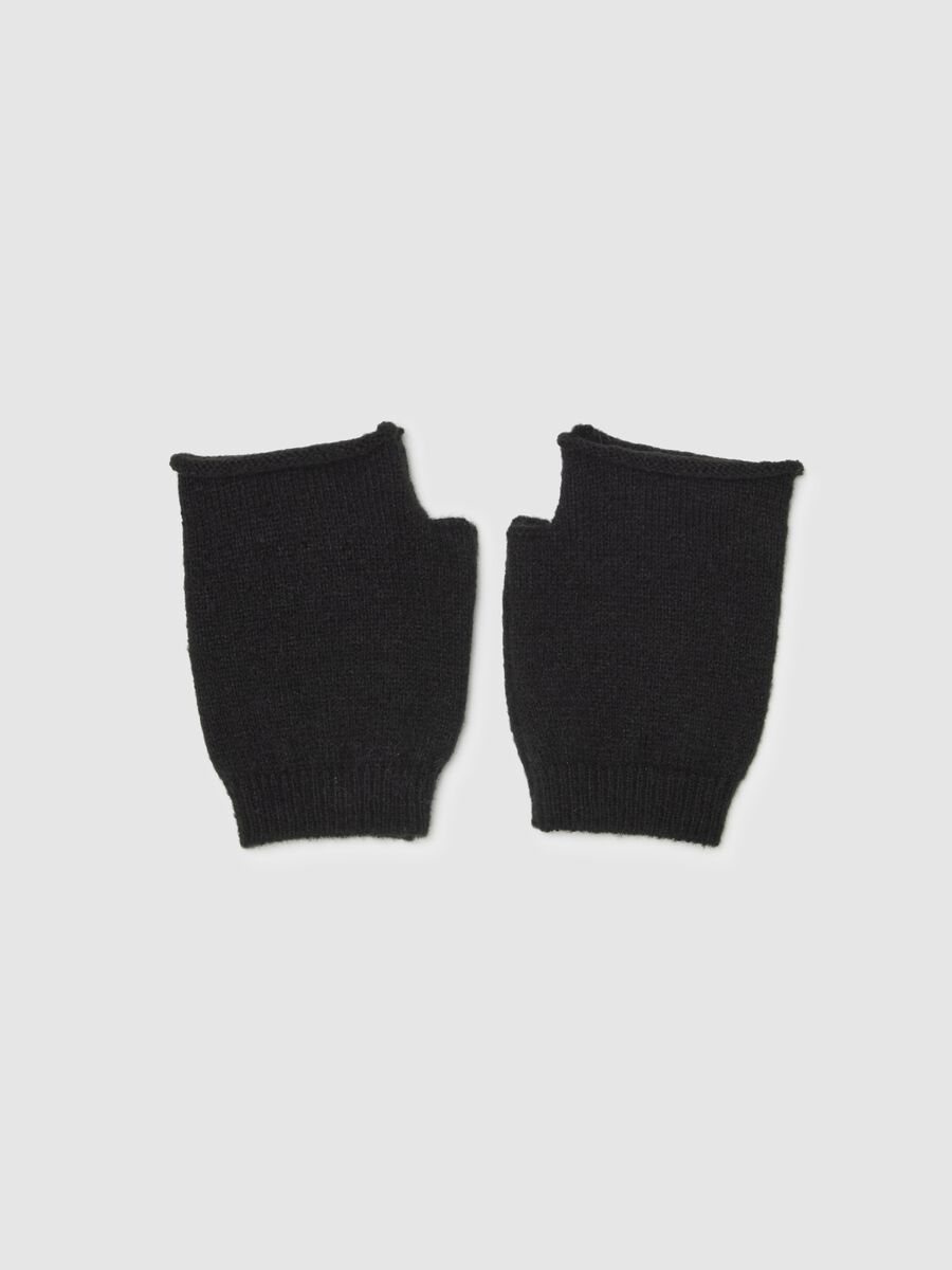 Knitted half-finger gloves_1