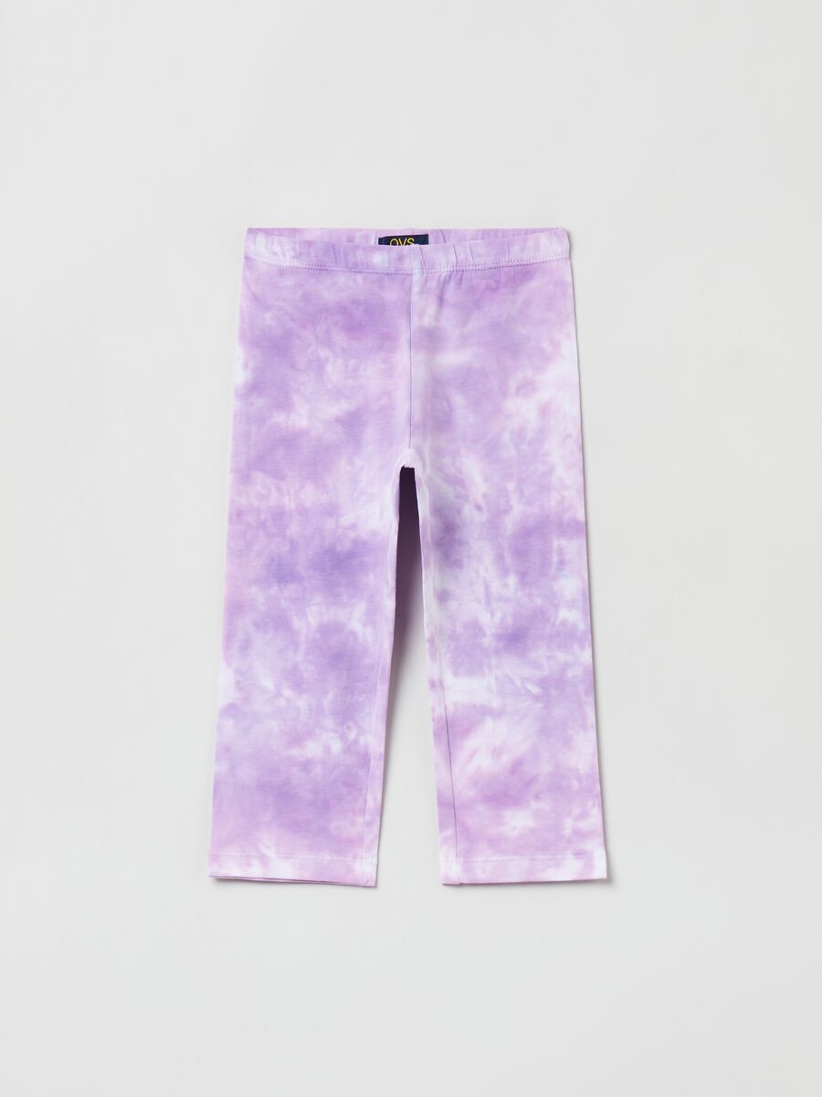 Tie-dye leggings in stretch cotton_0