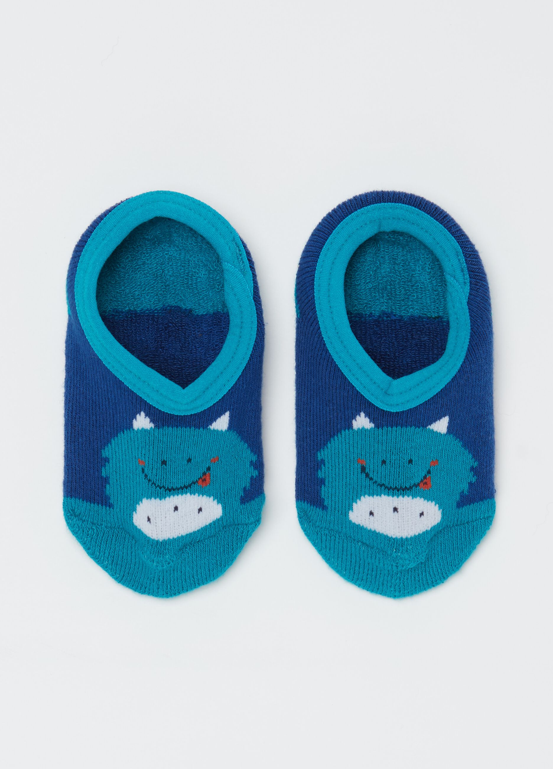 Slipper socks with monster design