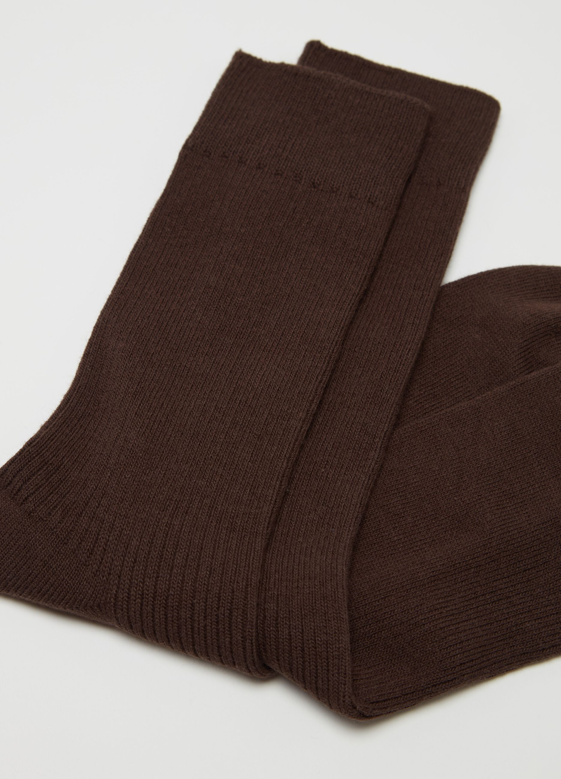 Stretch midi socks with ribbing