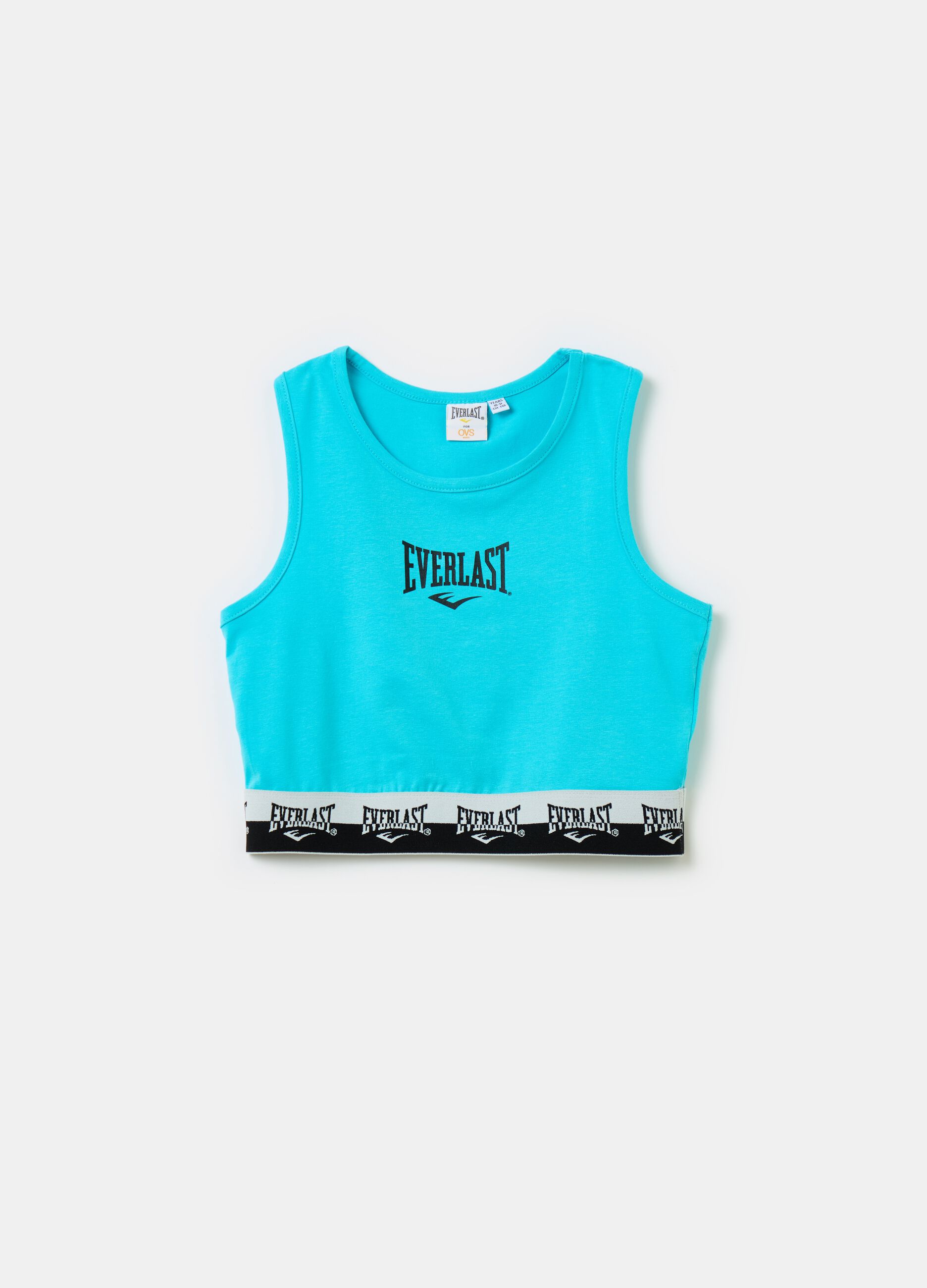Crop top with elasticated base and logo