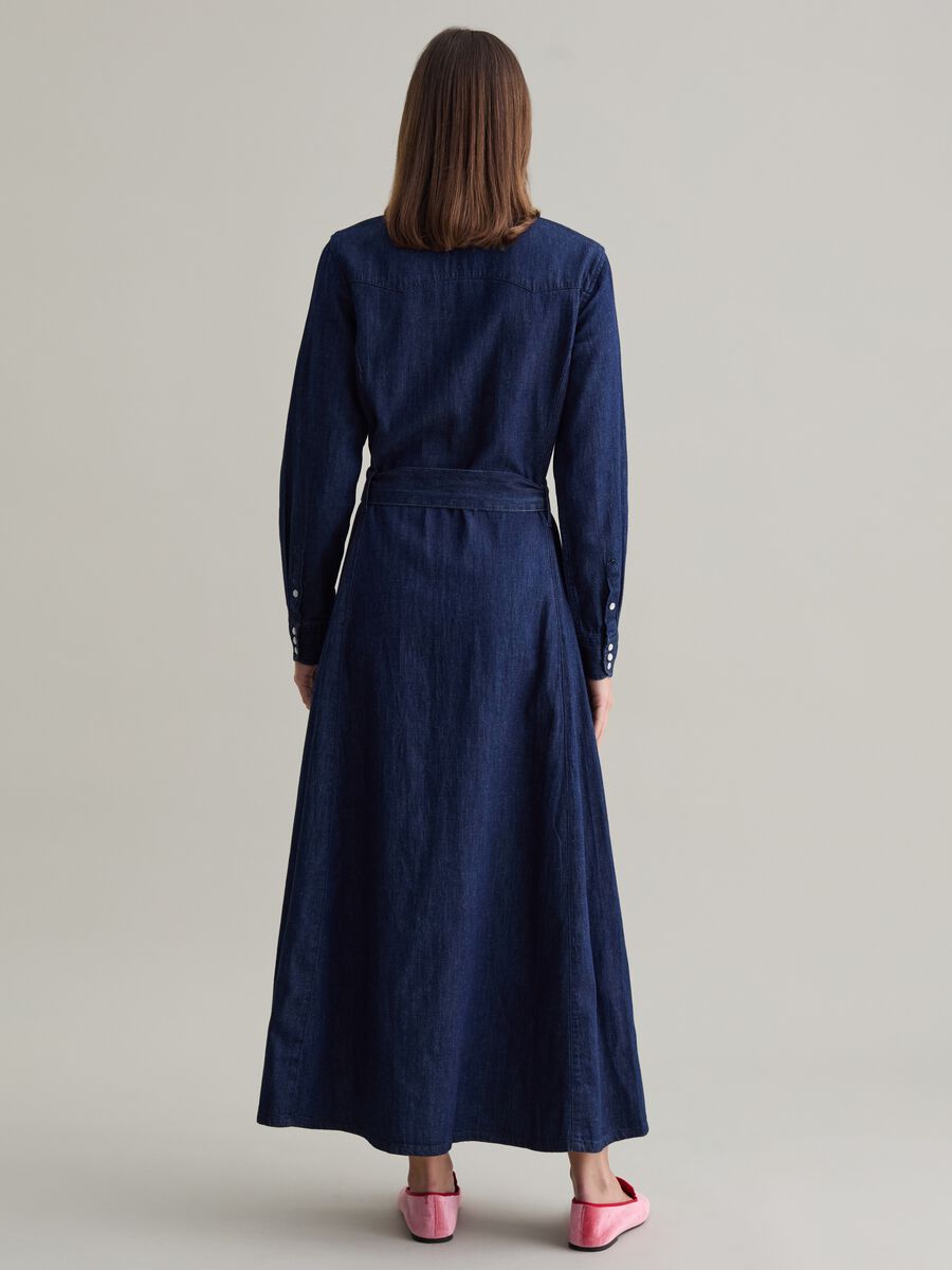 Long shirt dress in denim with belt_2