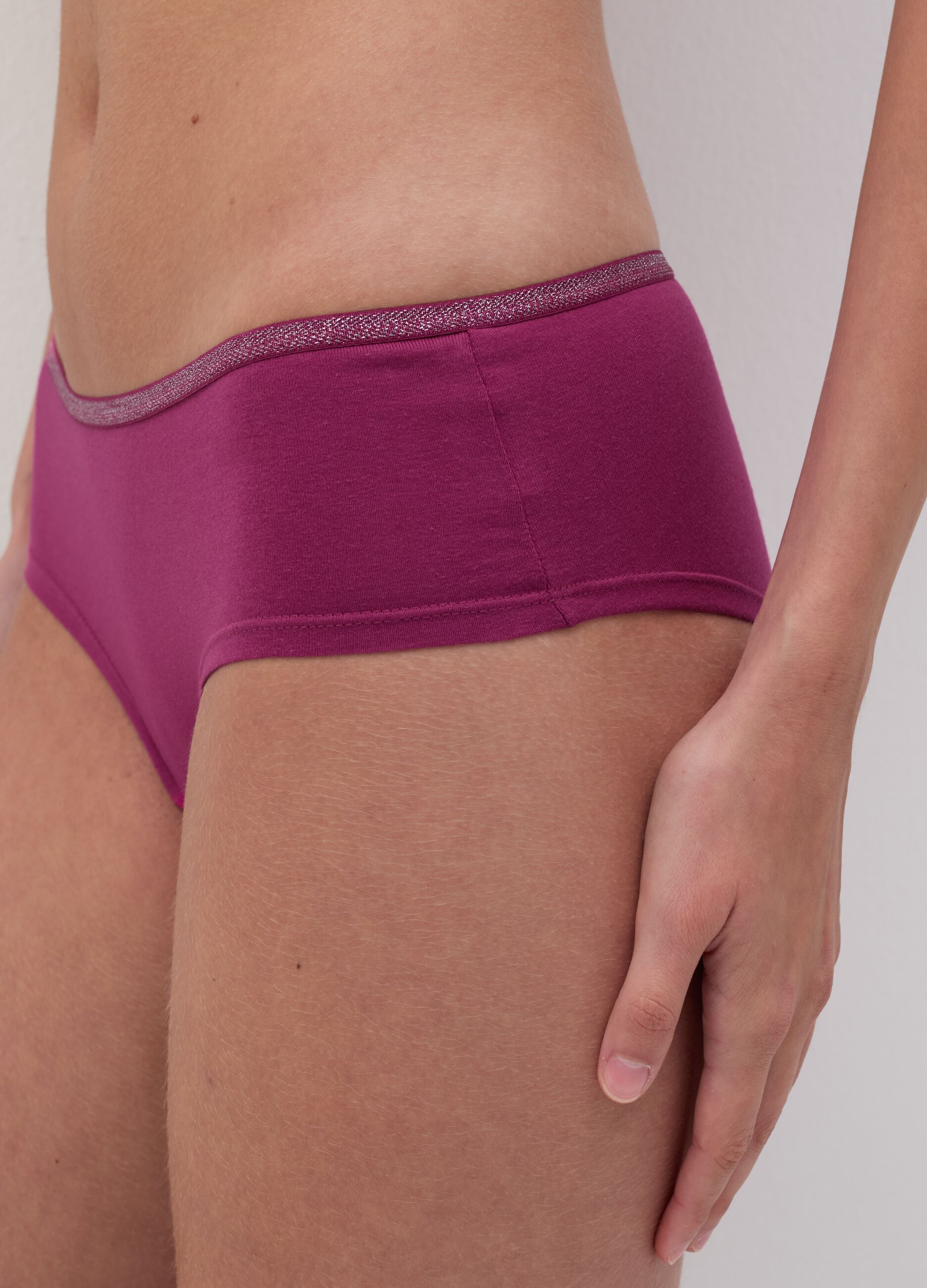 Two-pack French knickers with lurex details