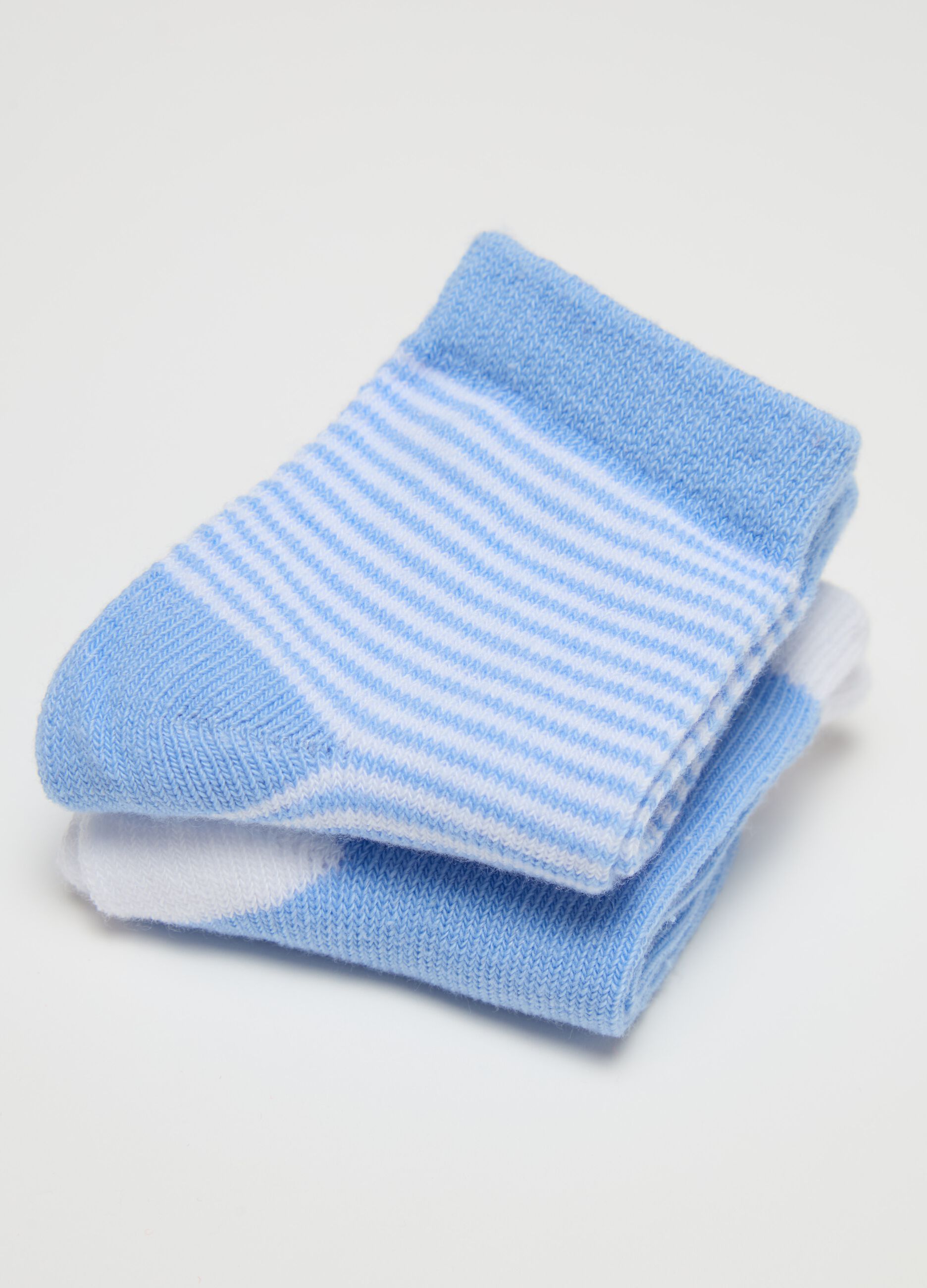 Three-pair pack socks in striped organic cotton