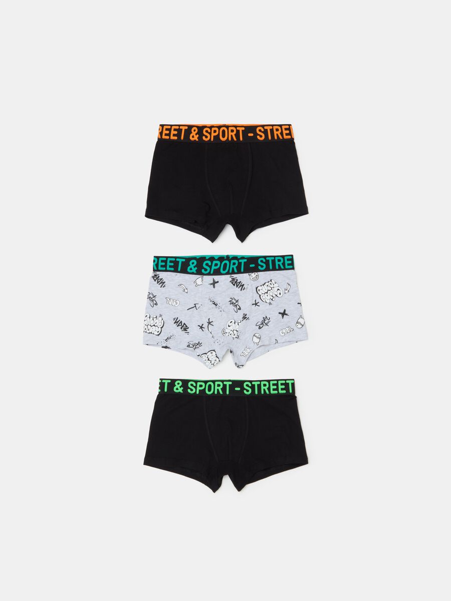 Three-pack boxer shorts with print in organic cotton_0