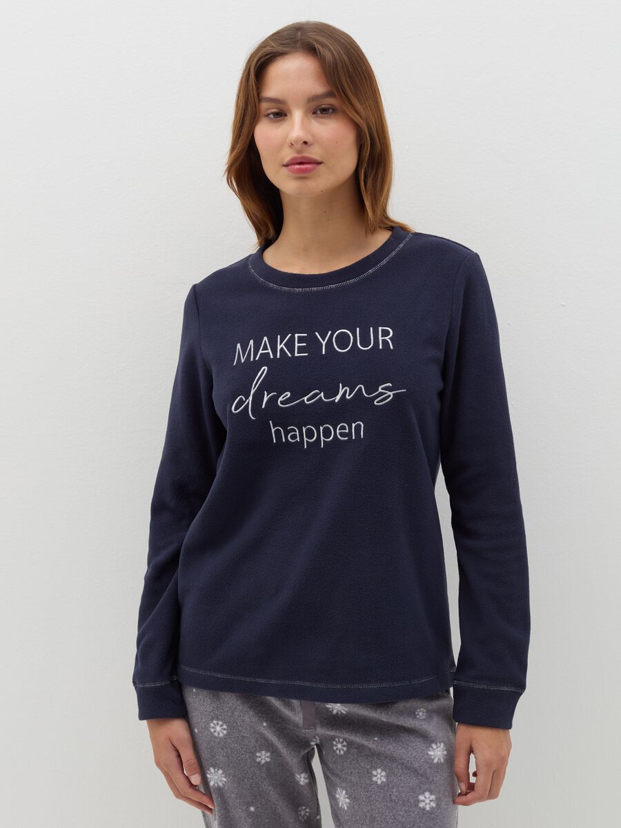 Pigiama in velour ricamo "Make your dreams happen"_1