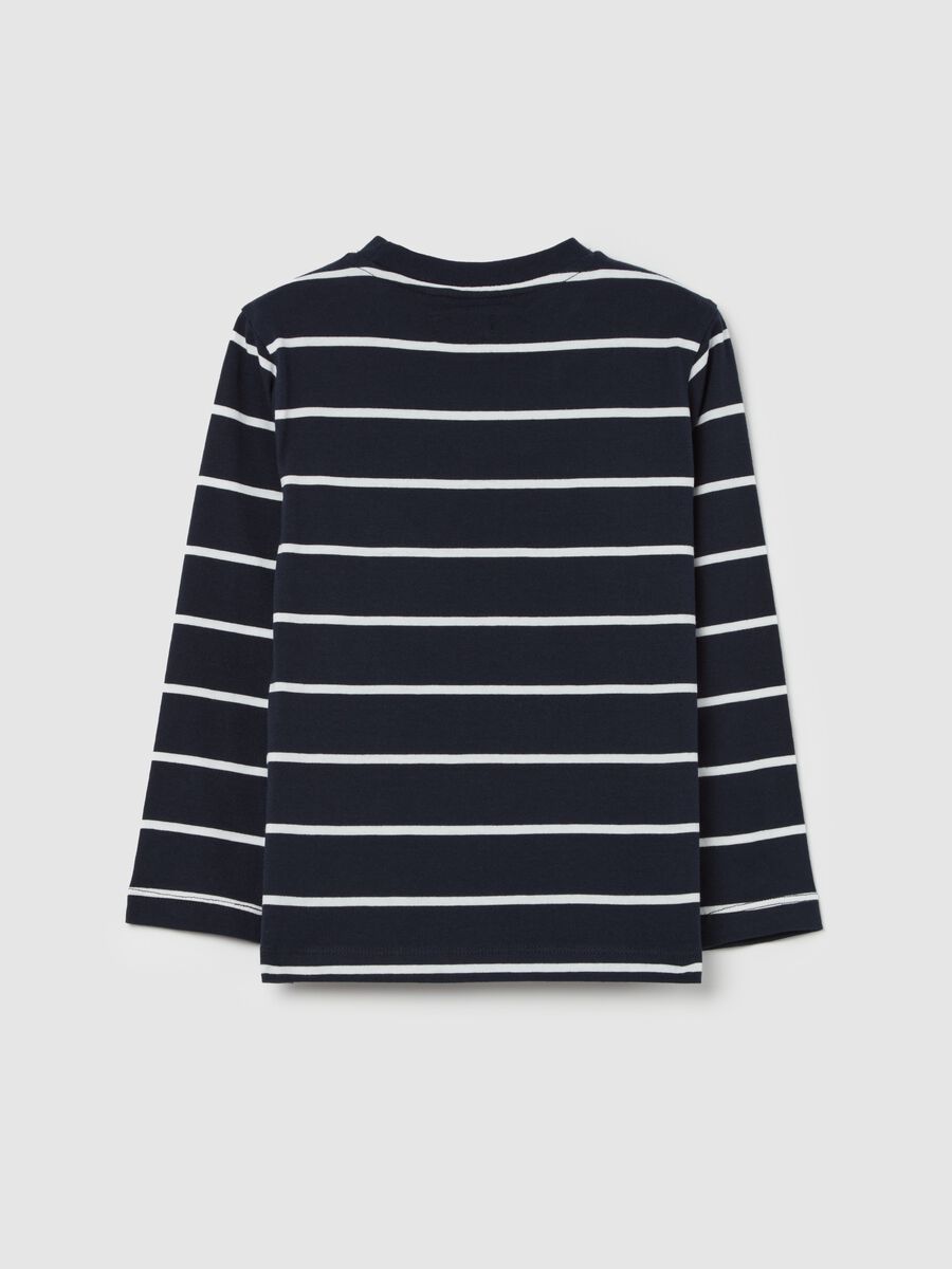 Long-sleeved T-shirt in striped cotton_1