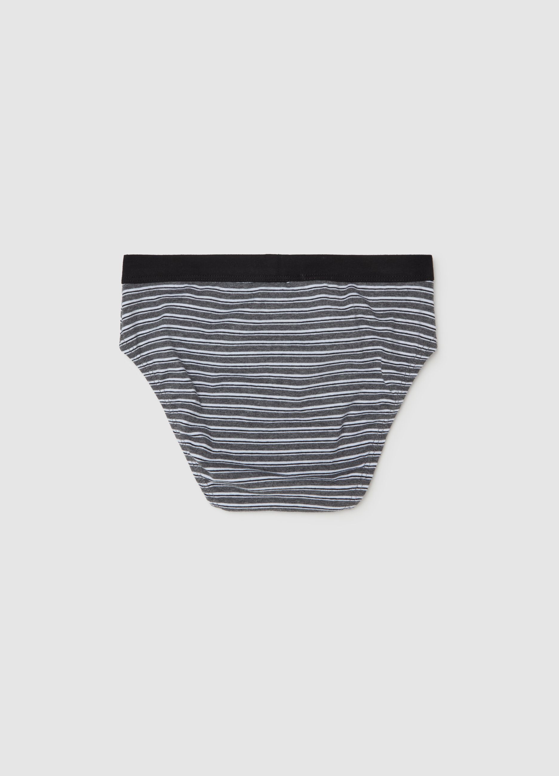 Briefs in organic cotton with striped pattern