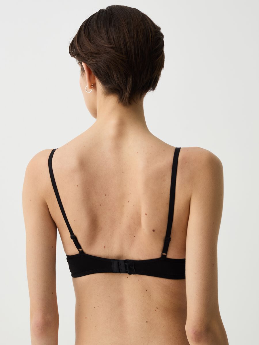 Triangle bra in super stretch organic cotton - Black