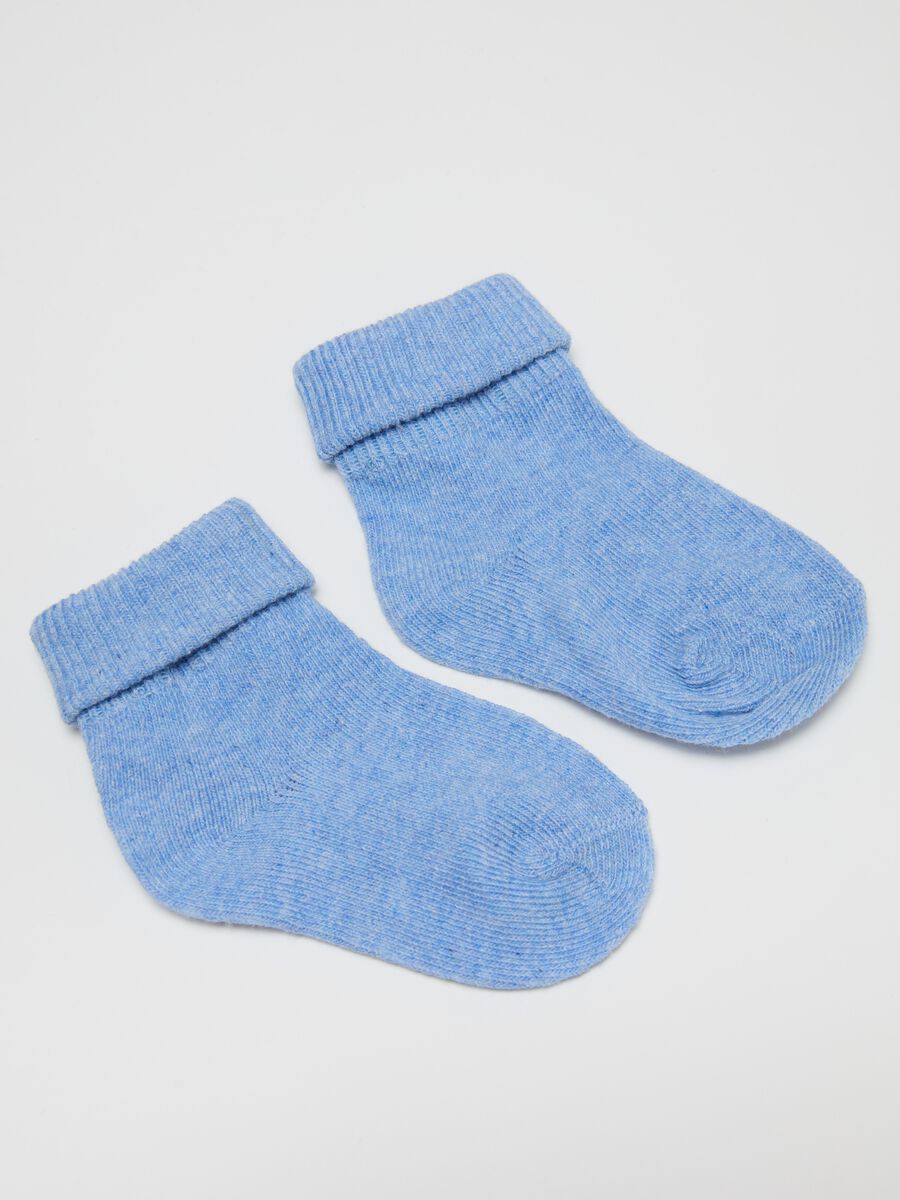 Three-pair pack stretch socks with turn ups_0