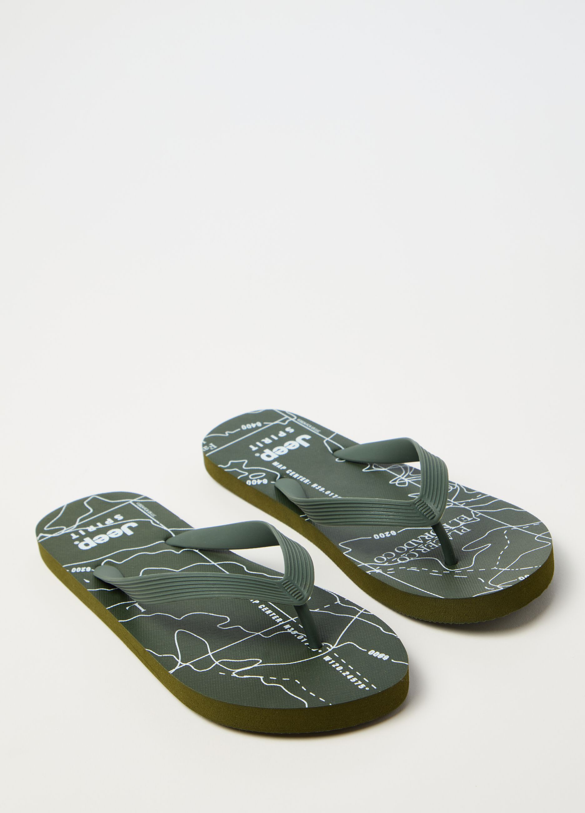 Thong sandals with Jeep Spirit print