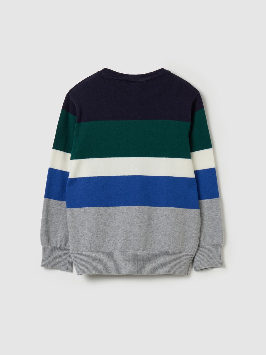 Striped patterned cotton pullover_1