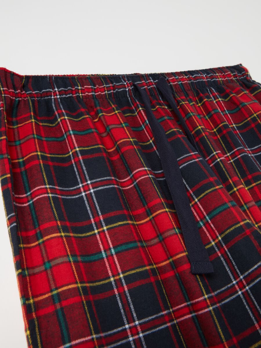 Pantalone pigiama in flanella fantasia tartan_5