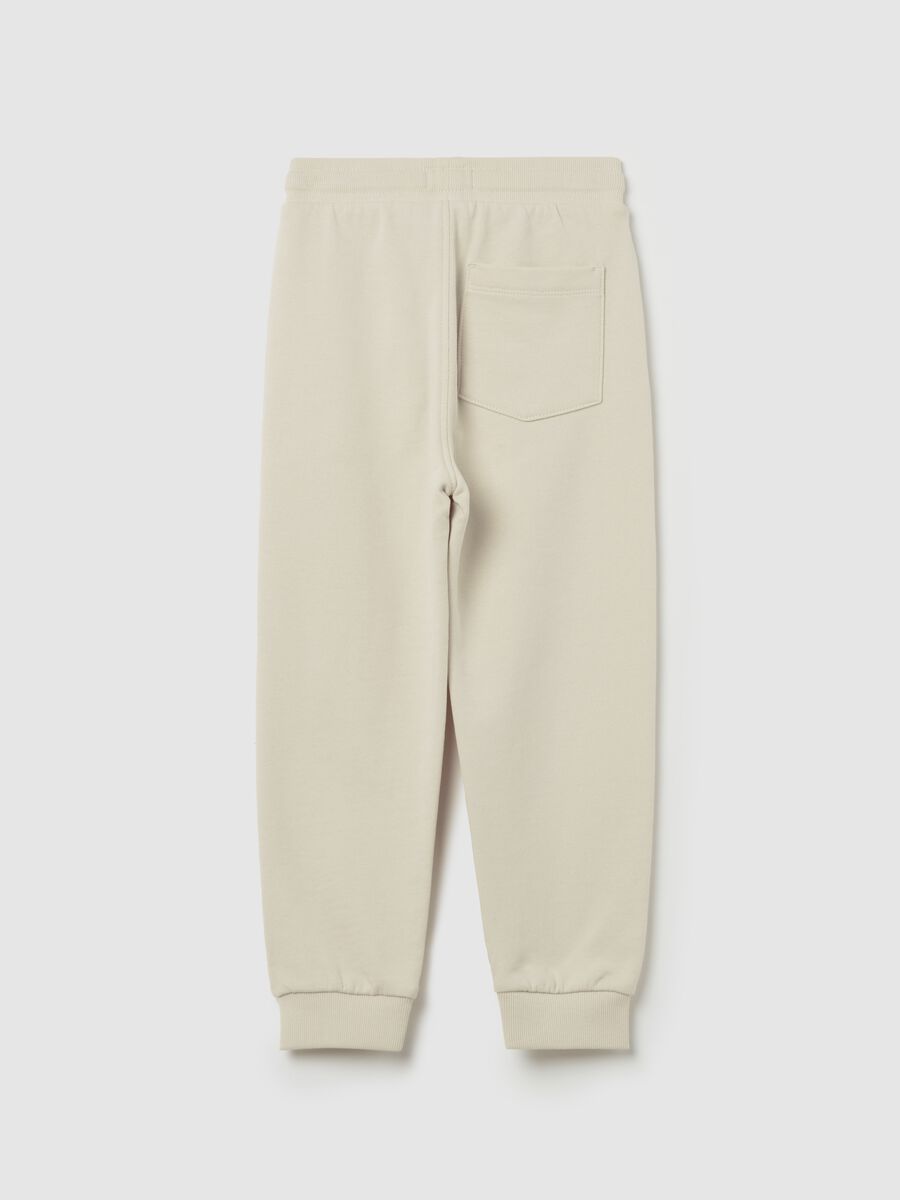 Fleece joggers with pockets and drawstring_1