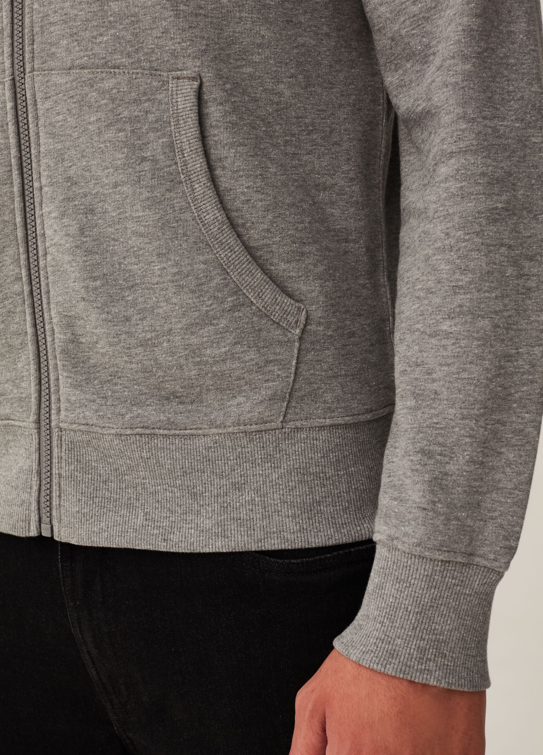 French terry full-zip hoodie