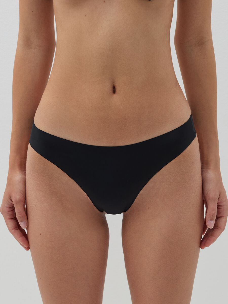 Microfibre Brazilian-cut briefs with lace cut detail_1