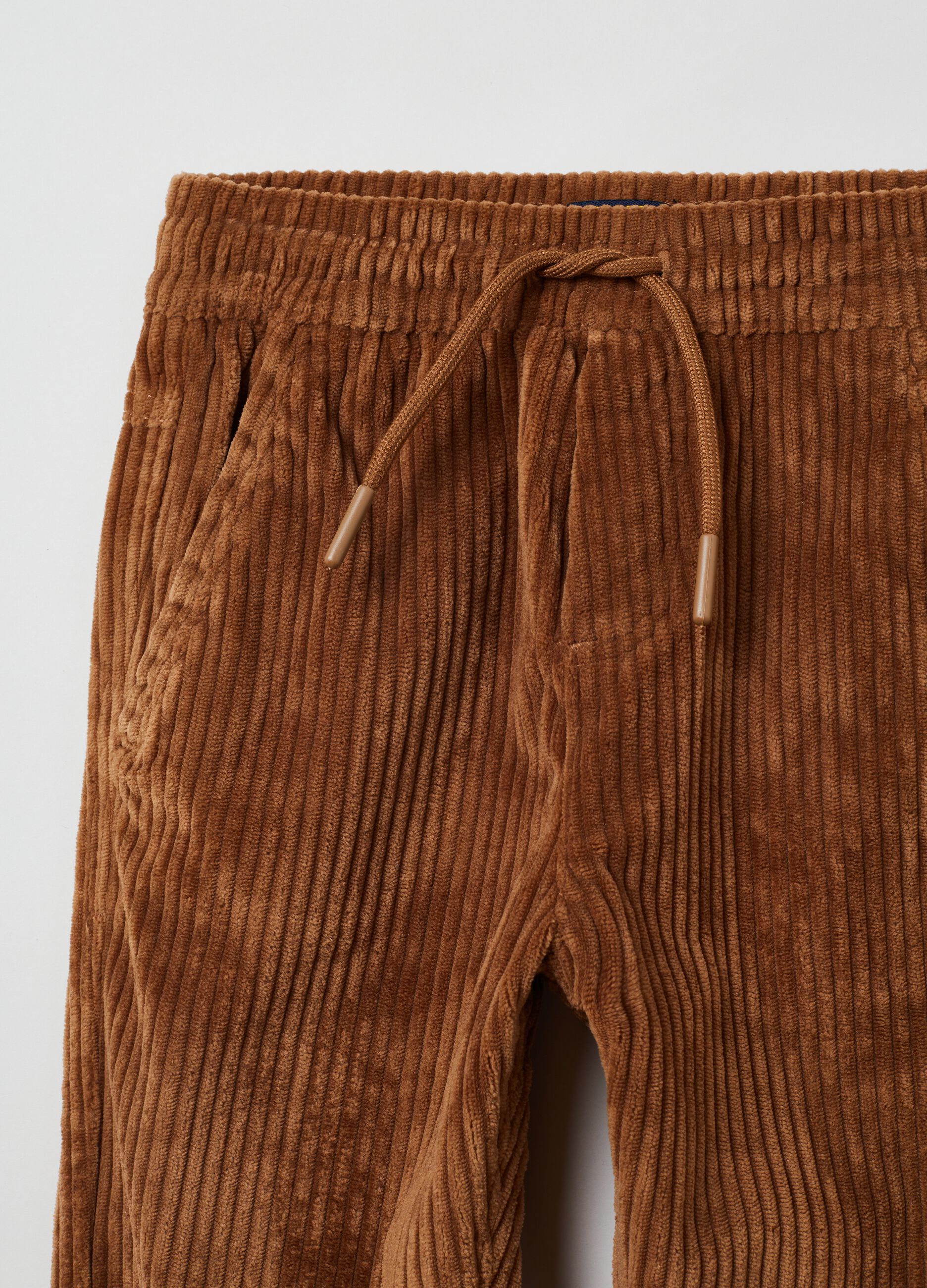 Corduroy joggers with drawstring