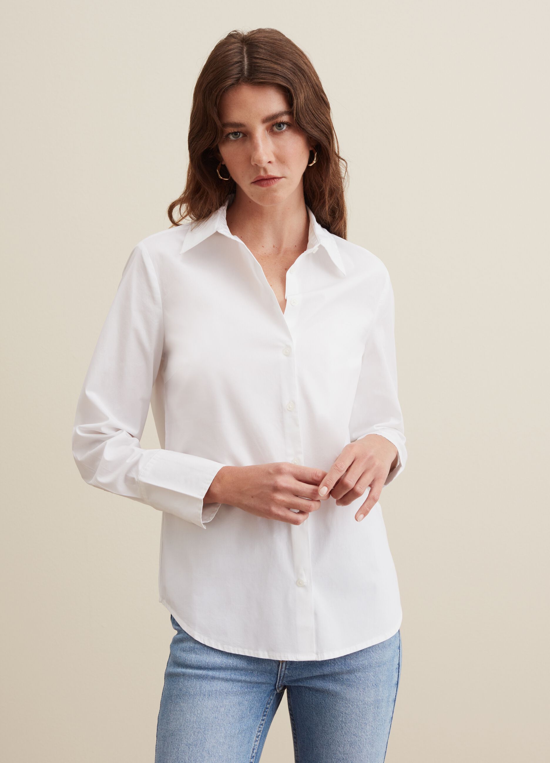 Slim fit, stretch cotton shirt