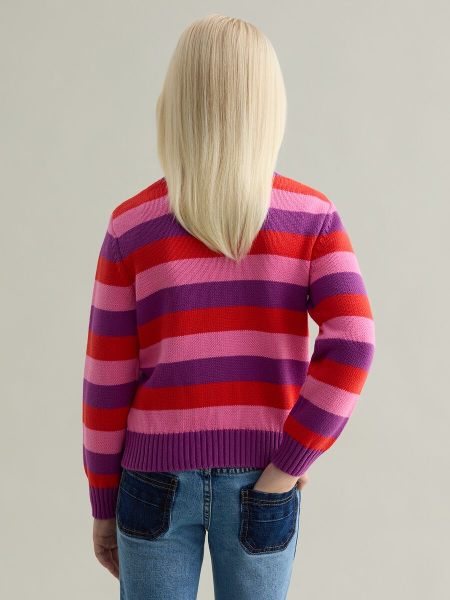 Cotton pullover with striped pattern_1