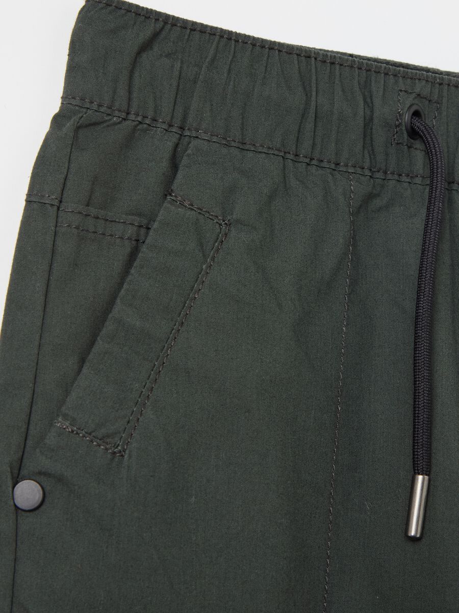 Cargo joggers in cotton with drawstring_3