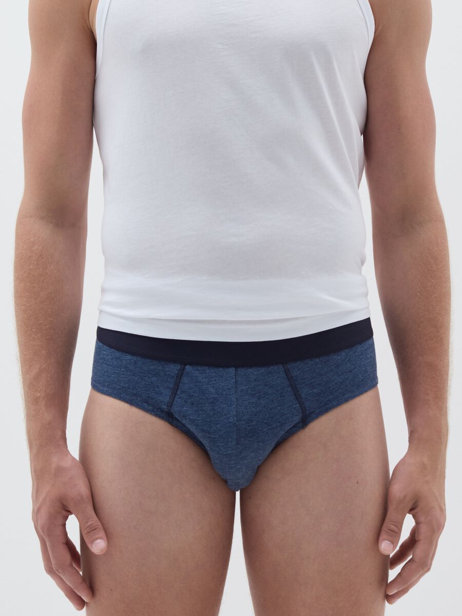 Five-pack briefs in organic cotton with external elastic_2