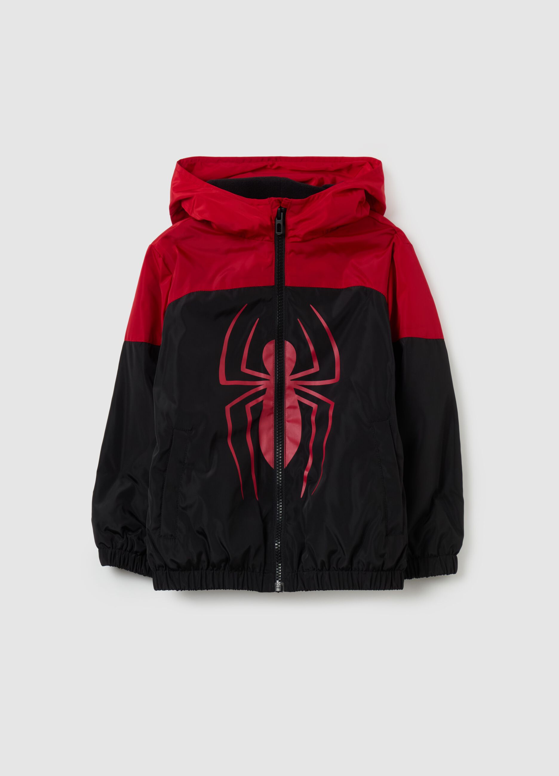 Waterproof jacket with Spider-Man print